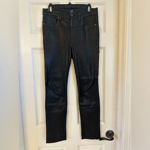 Citizens of Humanity Harlow Ankle Slim Lambskin Leather Pants in Black Size 27